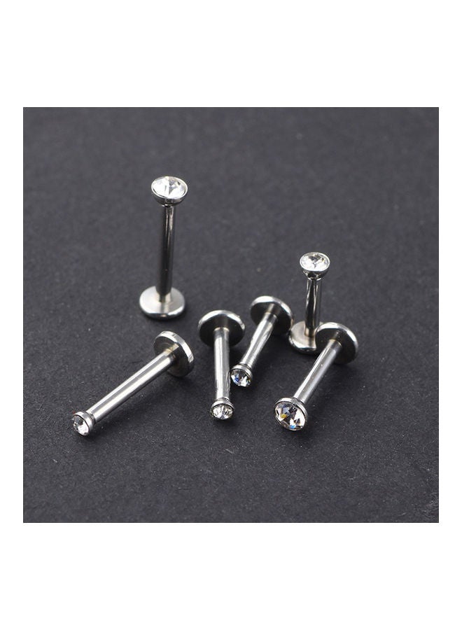 طقم أقراط للأنف من الإستانلس ستيل للنساء مكون من 6 قطع - Image 2