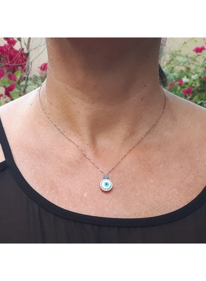 ألوان قلادة من الفضة بتصميم عين الحسد - Image 4