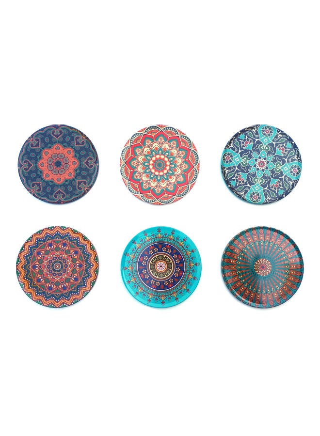 6-Piece Ottoman Motifs Ceramic Coaster Set Multicolour 9cm - v1610805027/N43751995A_2