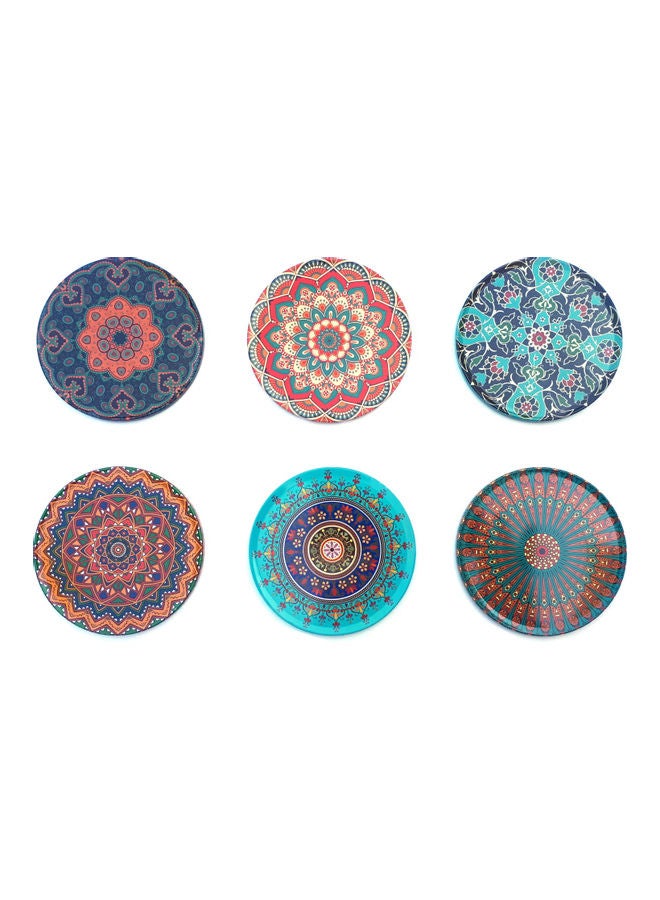 Alwan 6-Piece Ottoman Motifs Ceramic Coaster Set Multicolour 9cm - Image 2