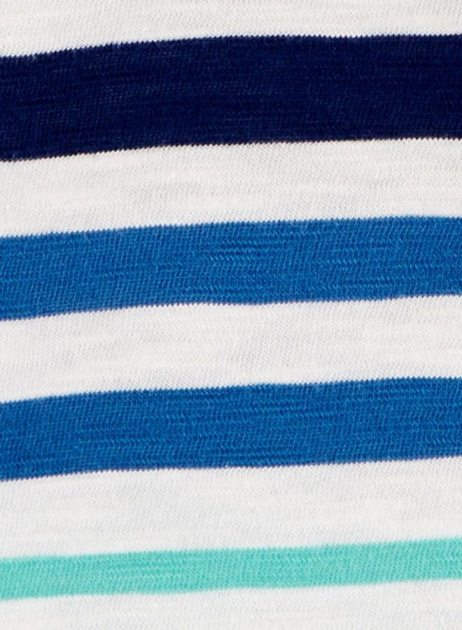 carter's Striped Slub Jersey Polo White/Blue  - Image 2