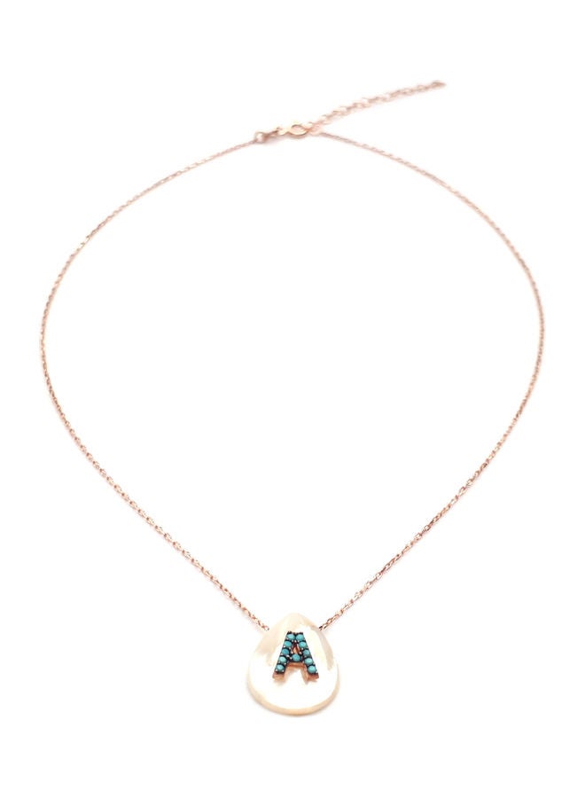 ألوان قلادة من الفضة مزينة بحرف A - Image 1