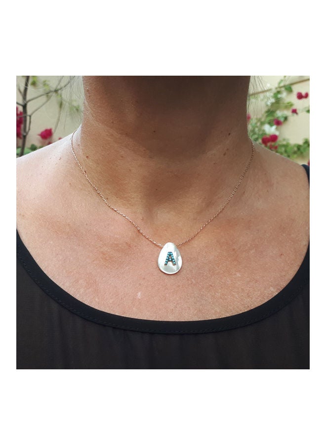 ألوان قلادة من الفضة مزينة بحرف A - Image 3