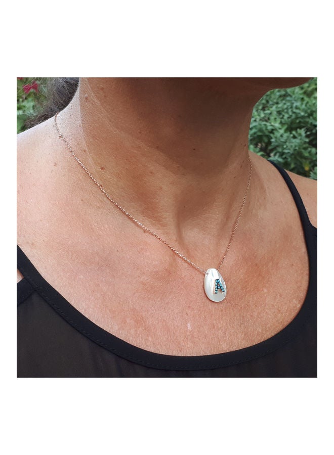 ألوان قلادة من الفضة مزينة بحرف A - Image 4