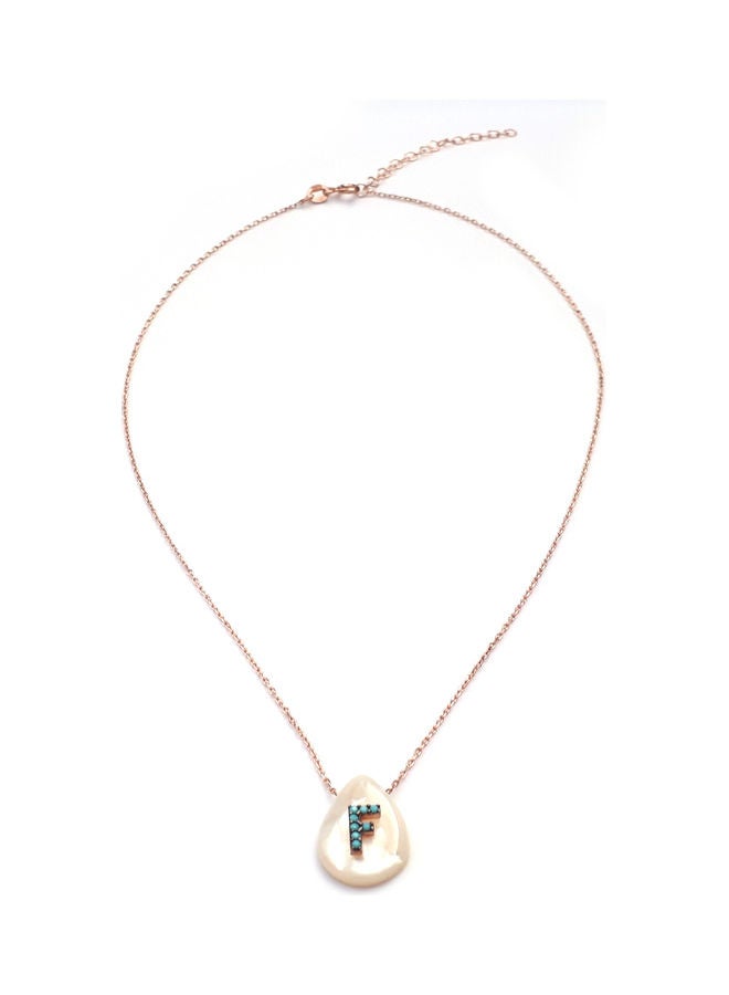 ألوان قلادة من الفضة بدلاية على شكل حرف F . - Image 1