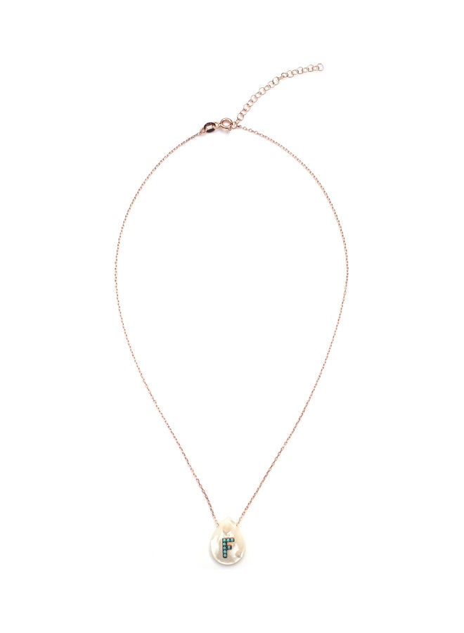 ألوان قلادة من الفضة بدلاية على شكل حرف F . - Image 2