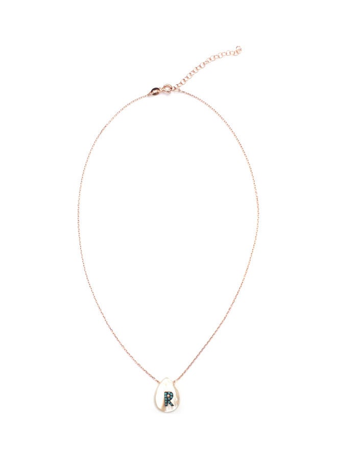 ألوان قلادة صنوع من الفضة عل شكل حرف "R" - Image 2