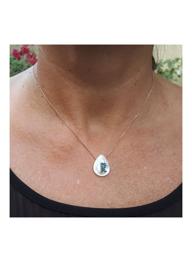 ألوان قلادة صنوع من الفضة عل شكل حرف "R" - Image 3