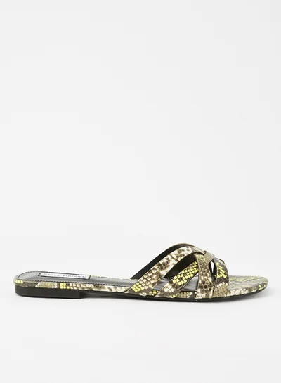 STEVE MADDEN Snake Pattern Flat Sandals Multicolor