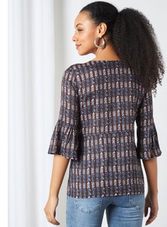 HERE&NOW Printed Blouse Brown  - Image 2