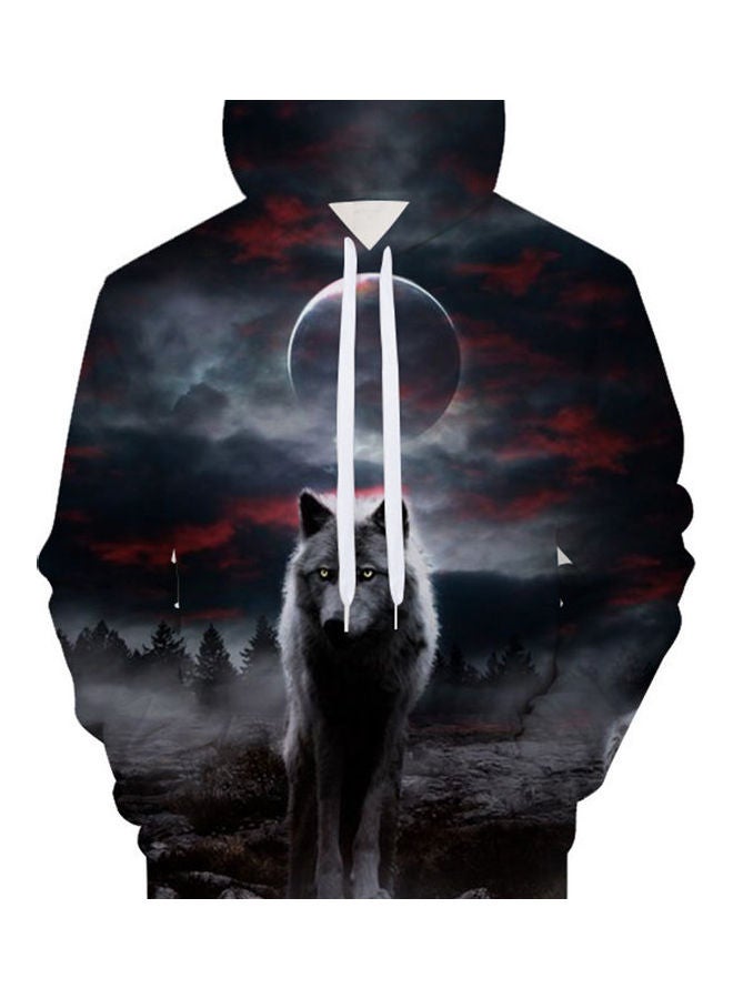 Generic - 3D Wolf Printed Hoodie Multicolour - Image 1