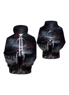 3D Wolf Printed Hoodie Multicolour