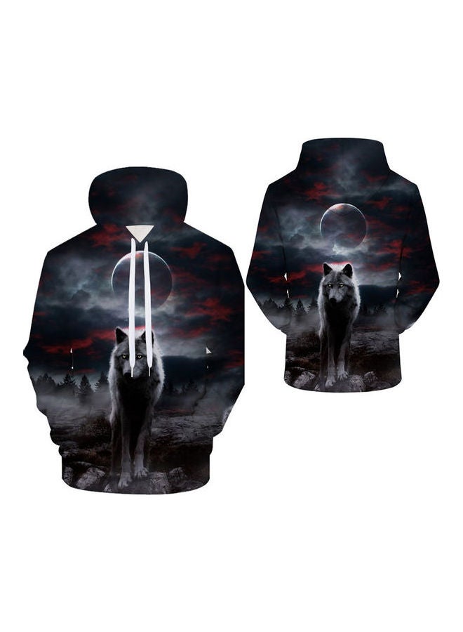 Generic - 3D Wolf Printed Hoodie Multicolour - Image 1
