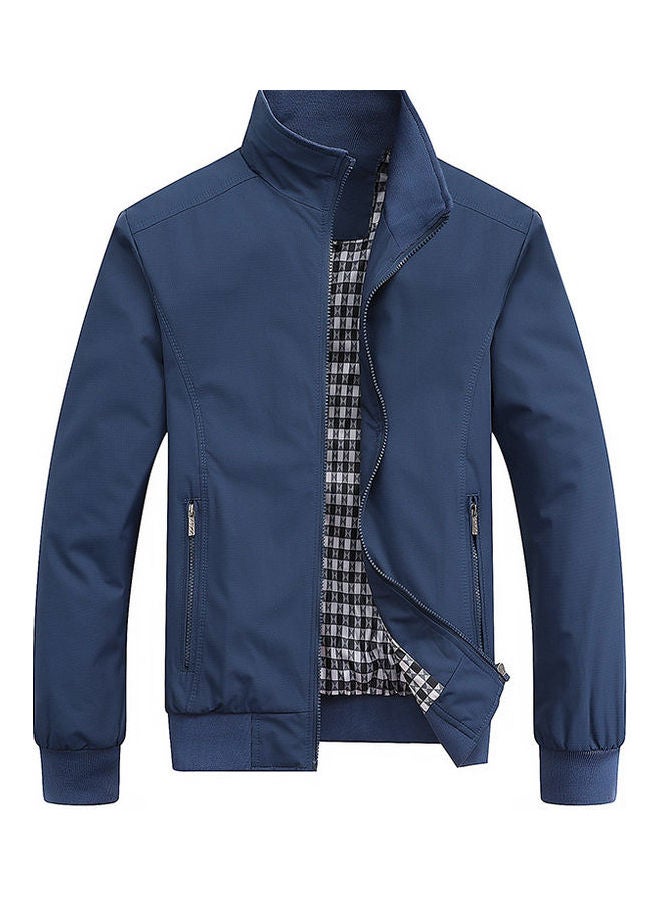 Generic - Stand Collar Winter Jacket Blue - Image 1