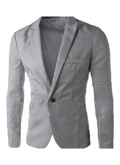 One Button Blazer Grey