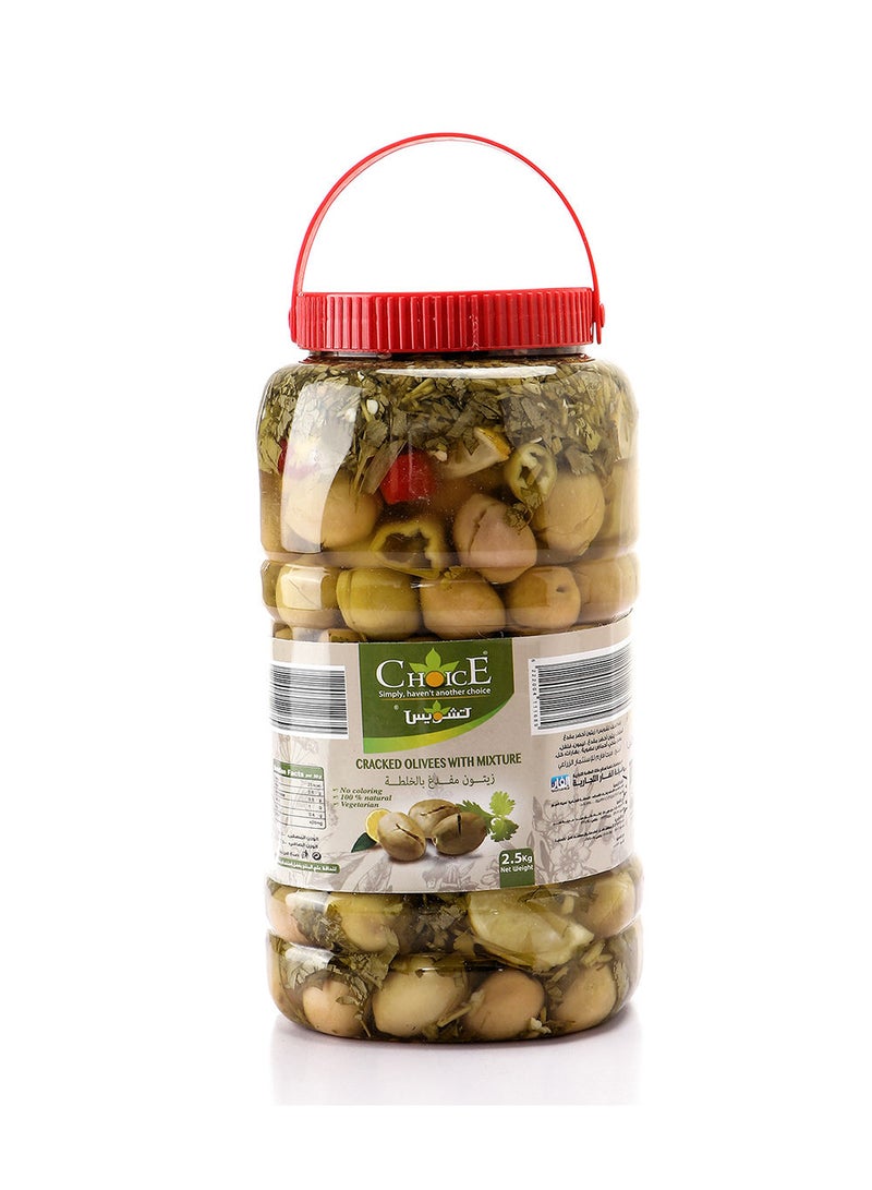 Cracked Green Olives 2.5kg