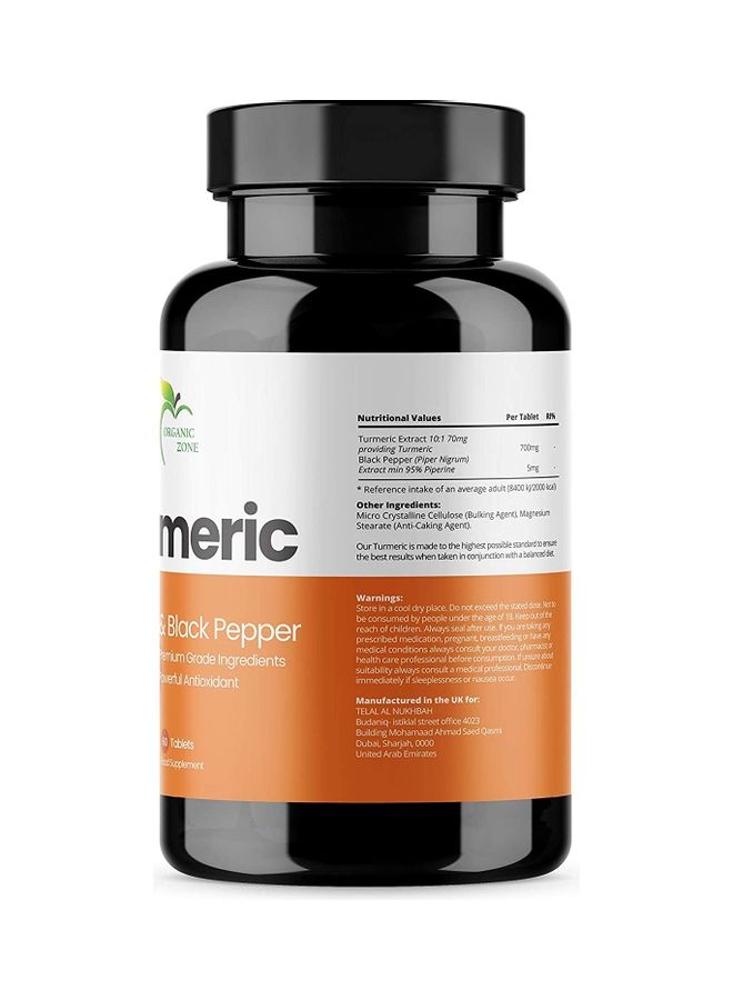 ORGANIC ZONE - Turmeric & Black Pepper Antibiotic - 60 Tablets - Image 1