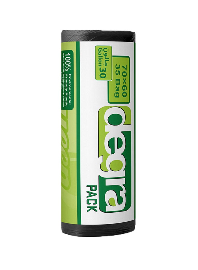 Queen - 35-Piece Plastic Trash Bag Roll Degra Pack Black 70x60cm - Image 1
