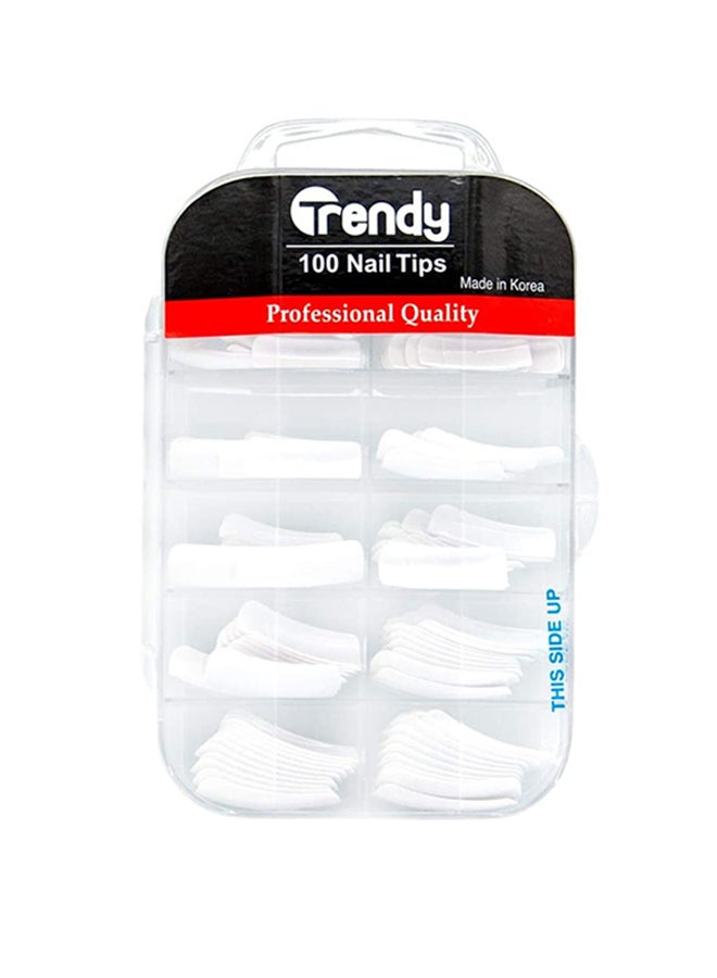 Mariani 100-Piece Natural Coffin Shape Fake Nail Tip Set White - Image 1