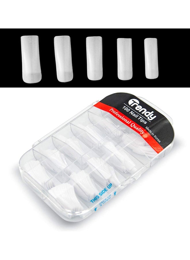 Mariani 100-Piece Natural Coffin Shape Fake Nail Tip Set White - Image 3