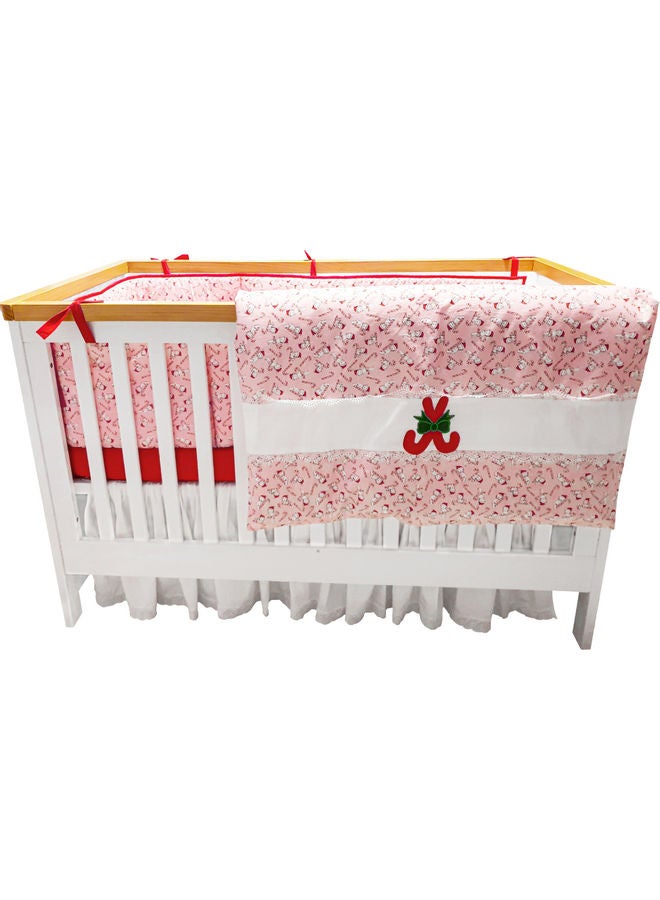 6-Piece Bedding Set Cotton Red/Pink/White 70 x 140cm 