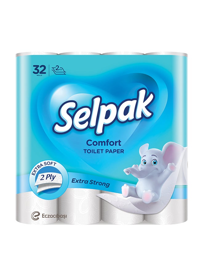Selpak - Comfort Toilet Paper 150 Sheets X 2Ply, 32 Rolls - Image 1