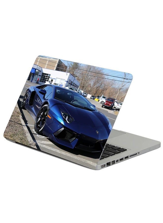 Lamborghini Aventador Blue Lamborghini Printed Laptop Sleeve Multicolor