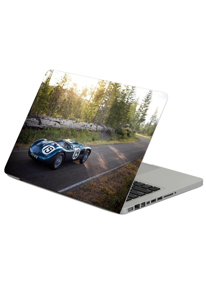 Fast Print Jaguar C-Type 1951 Printed Laptop Sleeve Multicolor