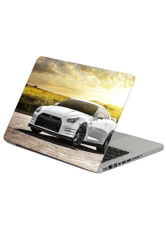 Fast Print Nissan Gt-R Nissan White Printed Laptop Sleeve Multicolor