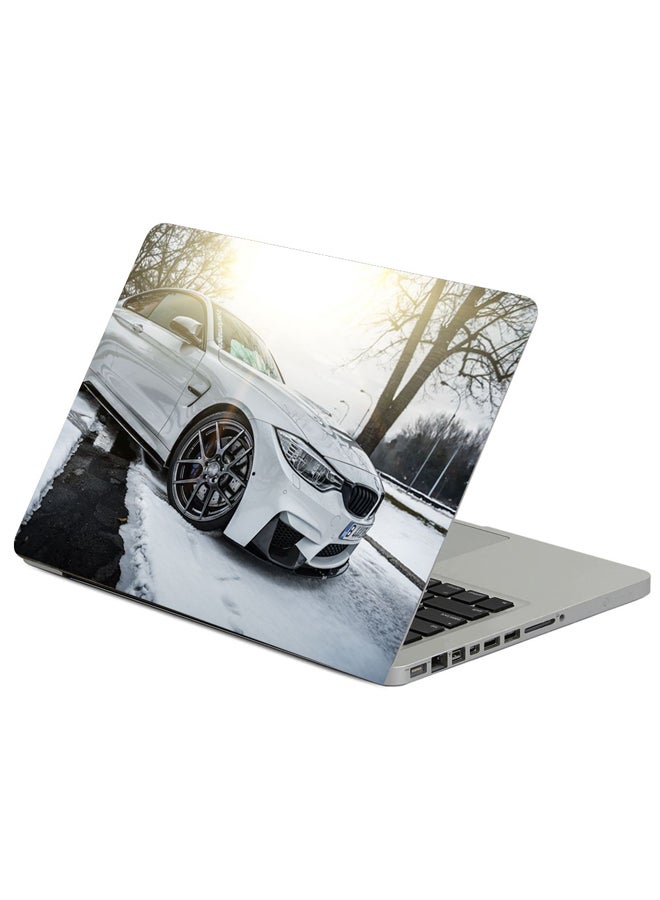 Fast Print Bmw F30 White Printed Laptop Sleeve Multicolor