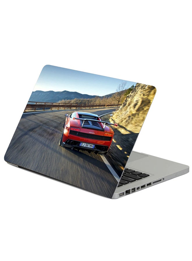 Red Traffic Sports Car Printed Laptop Sleeve Multicolor