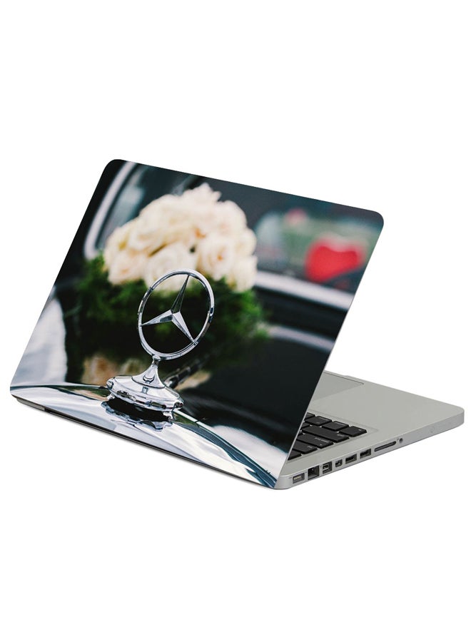 Fast Print Mercedes Badge Flowers Printed Laptop Sleeve Multicolor
