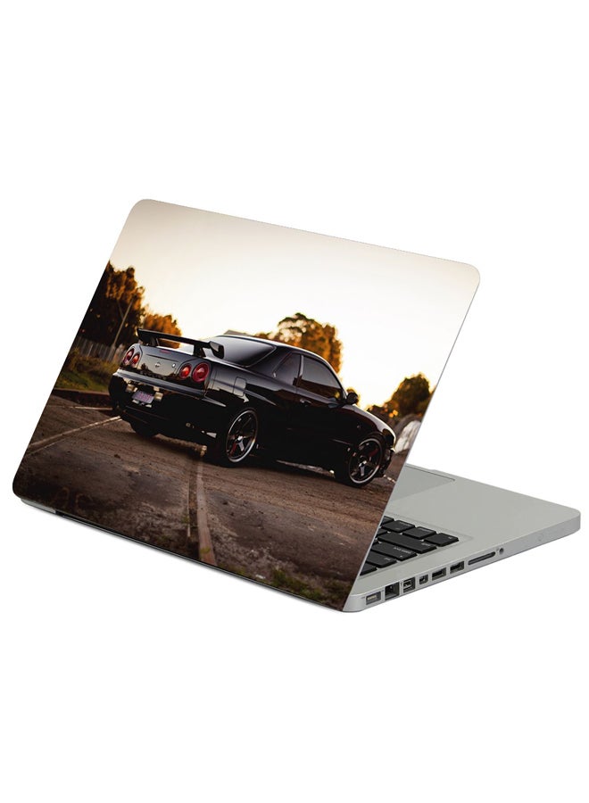 فاست برينت حافظة لابتوب بطبعة سيارة سكاي لاين R34 على السكة الحديدية متعدد الألوان