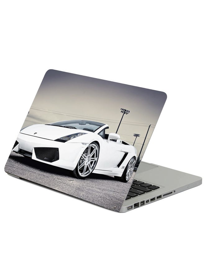 Lamborghini Gallardo White Printed Laptop Sleeve Multicolor