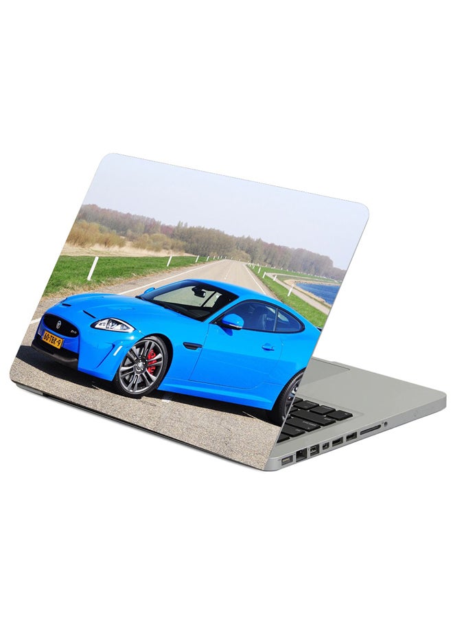 Fast Print Blue Jaguar Road Printed Laptop Sleeve Blue