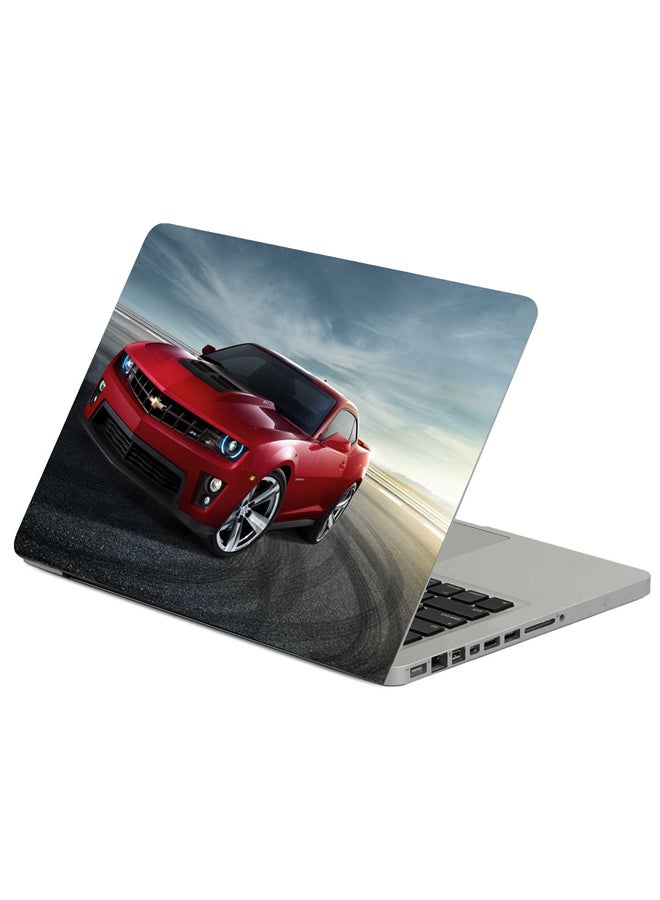 حافظة لابتوب بطبعة لسيارة شيفورلية كامرو باللون الأحمر متعدد الألوان