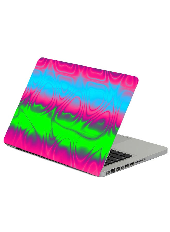 حافظة لابتوب بطبعة أشرطة وخطوط مضيئة متعدد الألوان