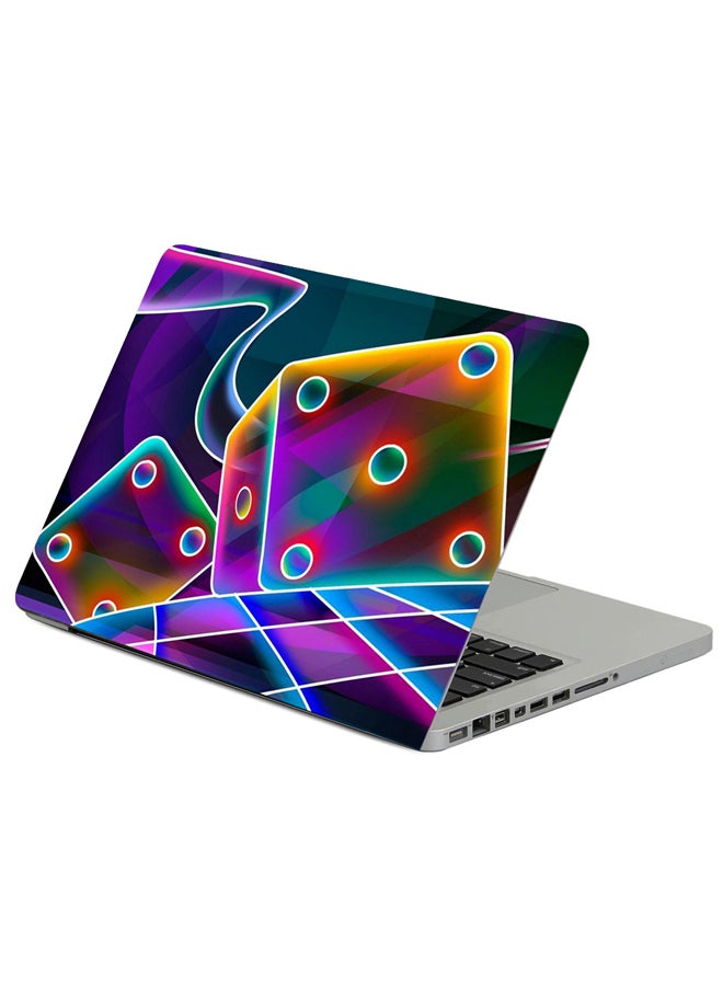 3D Cube Dice Printed Laptop Sleeve Multicolour