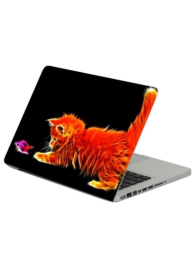 Fast Print Kitty Fluffy Playful Printed Laptop Sleeve Multicolour