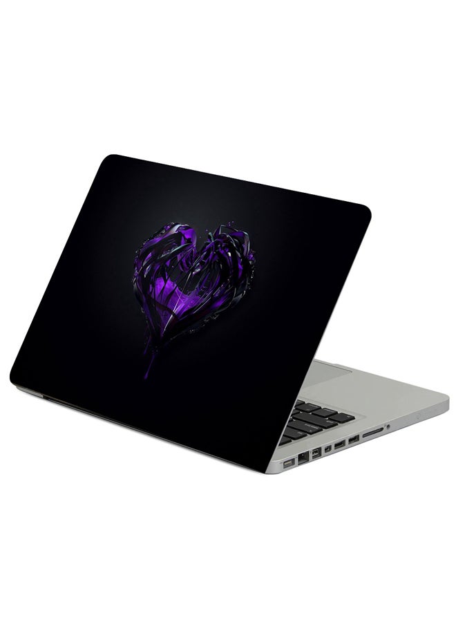 Heart Purple Plexus Printed Laptop Sleeve Purple/Black