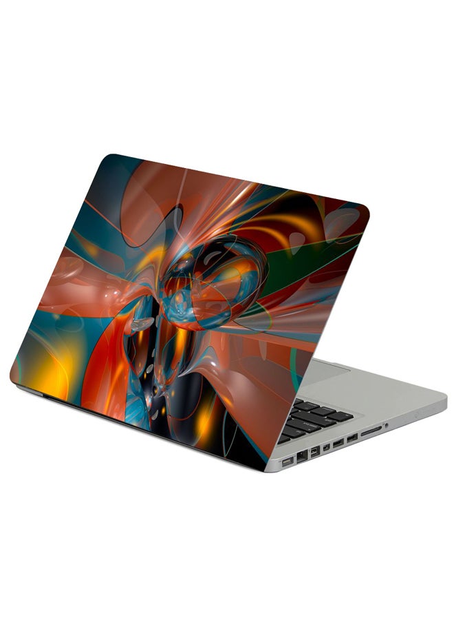 Space Background Light Printed Laptop Sticker Multicolour