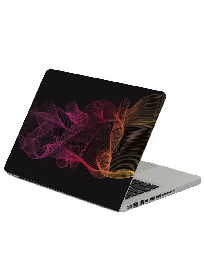 ملصق لابتوب مزين بطبعة خطوط على شكل دوامة متموجة متعدد الألوان