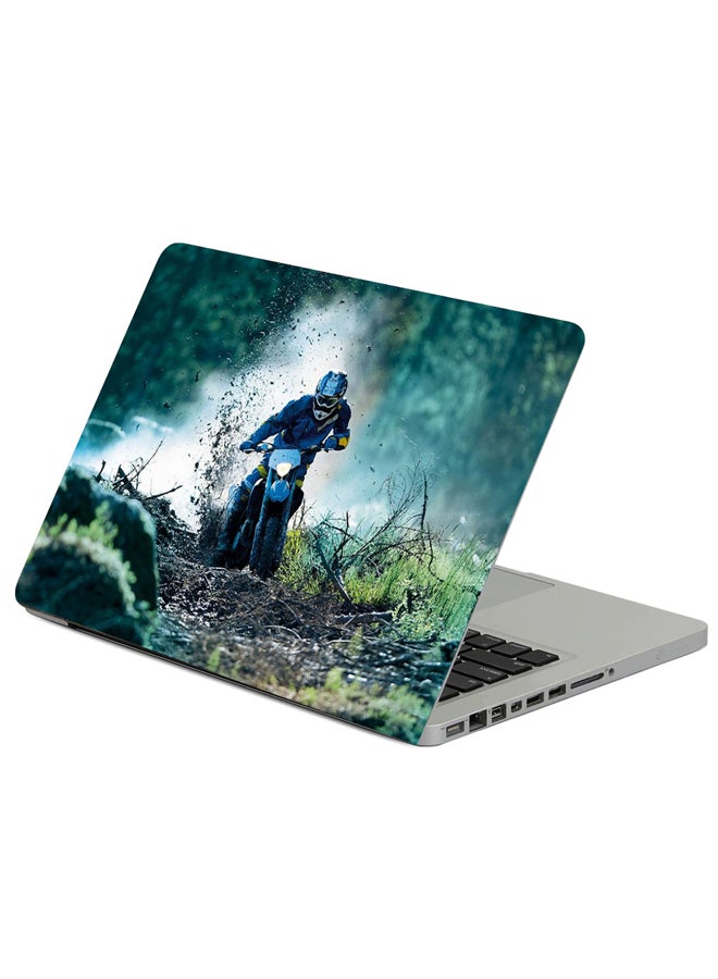 ملصق لابتوب بطبعة تعبر عن سباق الانجراف متعدد الألوان