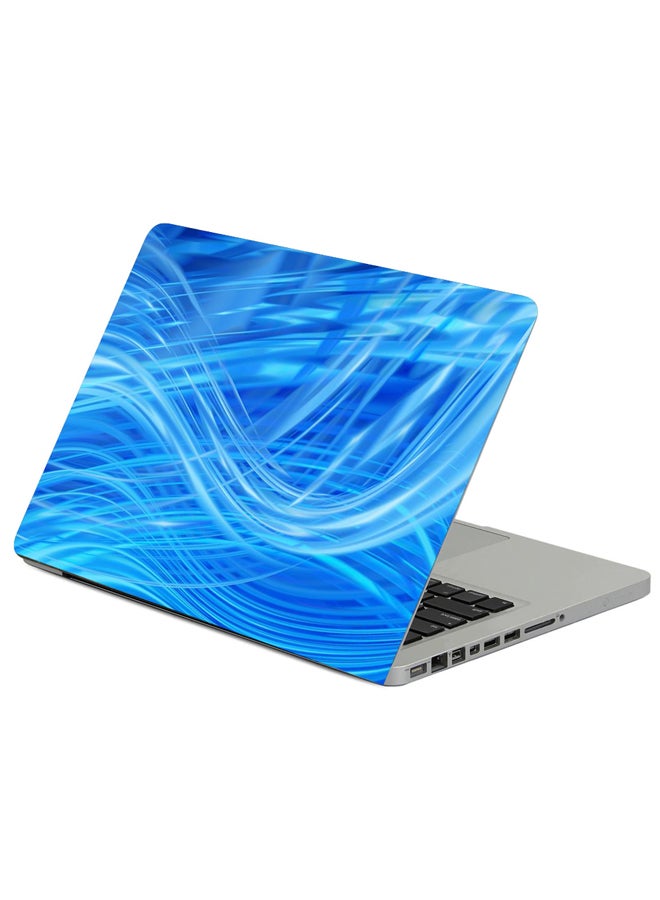 Fast Print Lines Wavy Blue Printed Laptop Sleeve Multicolor