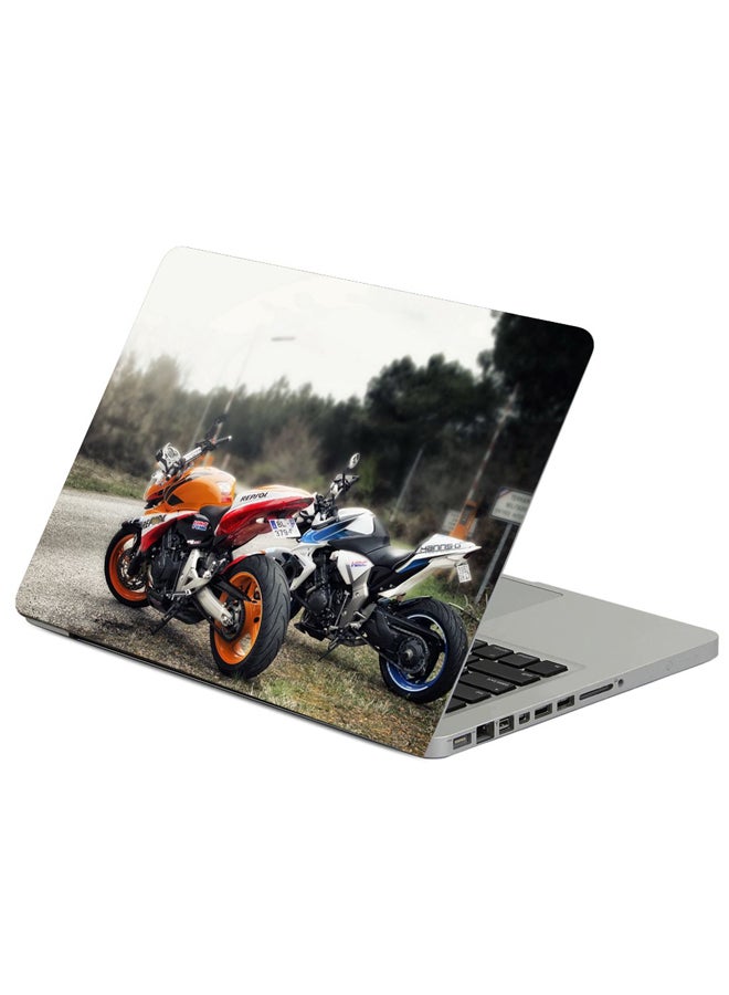 Fast Print Hornet And Cb100R Bikes Road Printed Laptop Sleeve Multicolor