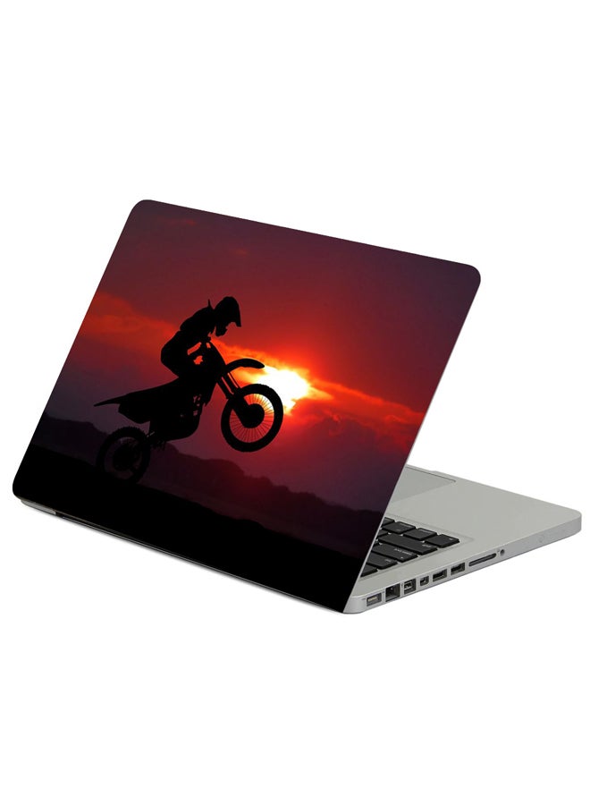 حافظة لابتوب بطبعة شخص يركب دراجة نارية متعدد الألوان
