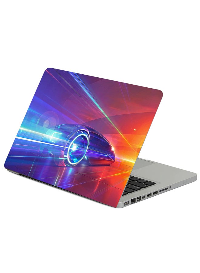 ملصق لابتوب بطبعة سيارة وحركة مرور ليلية متعدد الألوان