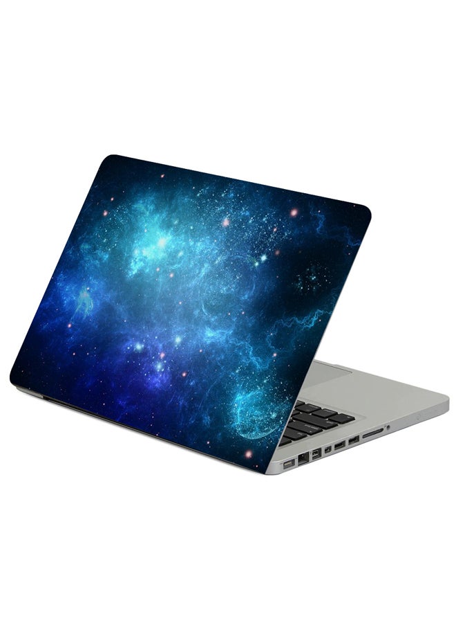 Fast Print Space Background Blue Printed Laptop Sleeve Multicolor