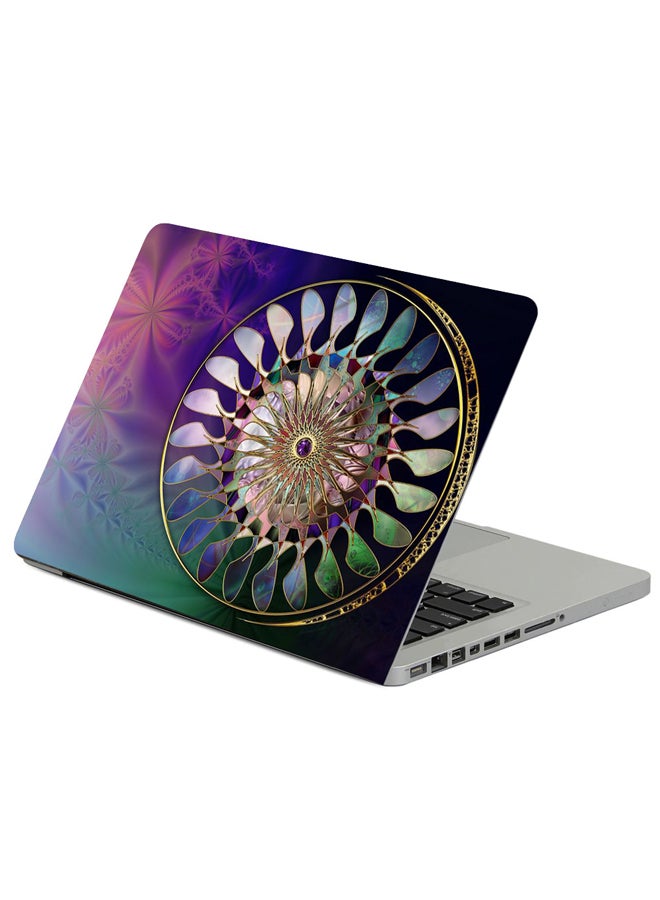 حافظة لابتوب بطبعة تعويذة مضيئة بنمط كسوري متعدد الألوان