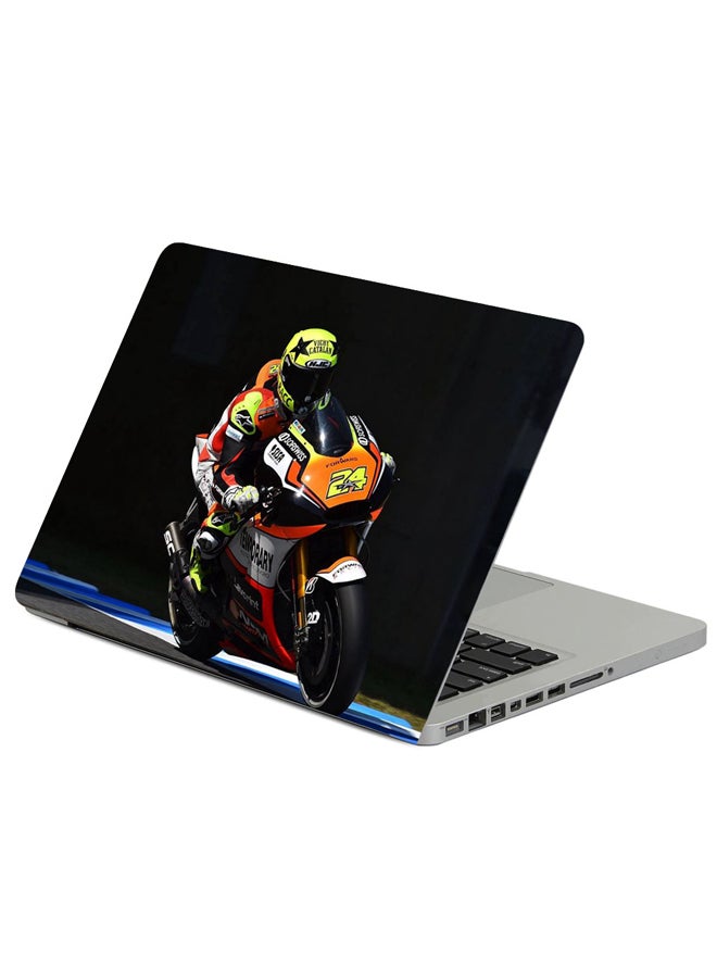 Fast Print Toni Elias Motorcycle Races Printed Laptop Sleeve Multicolor